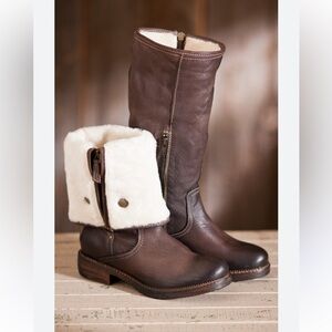 Manas Women’s Angelitas Brown Leather Versatile Boot. Long or Short.‎ Size 39